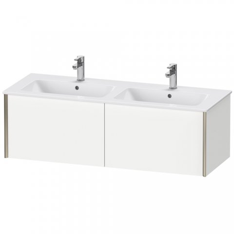 Duravit XViu 4029 Waschtischunterbau wandhängend, 2 Auszüge, für Doppelwaschtisch ME by Starck 233613, 1280x480 mm, Farbe (Front/Korpus): champagner matt/nussbaum natur von Duravit AG