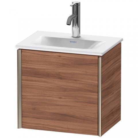 Duravit XViu 4030 Waschtischunterbau wandhängend, 1 Tür Anschlag links, für Waschtisch Viu 073345, 430x310 mm, Farbe (Front/Korpus): champagner matt/nussbaum natur von Duravit AG