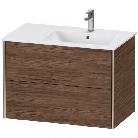 Duravit XViu 4159 Waschtischunterbau wandhängend, 2 Schubkästen, für Waschtisch Me by Starck 234683 Becken rechts, 810x480 mm, Farbe (Front/Korpus): champagner matt/nussbaum dunkel von Duravit AG