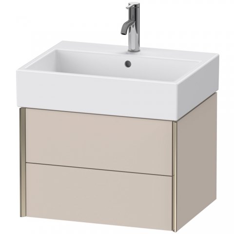 Duravit XViu 4334 Waschtischunterbau wandhängend, 2 Schubkästen, für Waschtisch Vero Air 235060, 584x454 mm, Farbe (Front/Korpus): champagner matt/taupe von Duravit AG