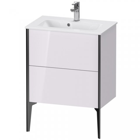 Duravit XViu 4488 Waschtischunterbau stehend Compact, 2 Auszüge, für Waschtisch ME by Starck 234263, 610x390 mm, Farbe (Front/Korpus): schwarz matt/weißer flieder hgl. von Duravit AG