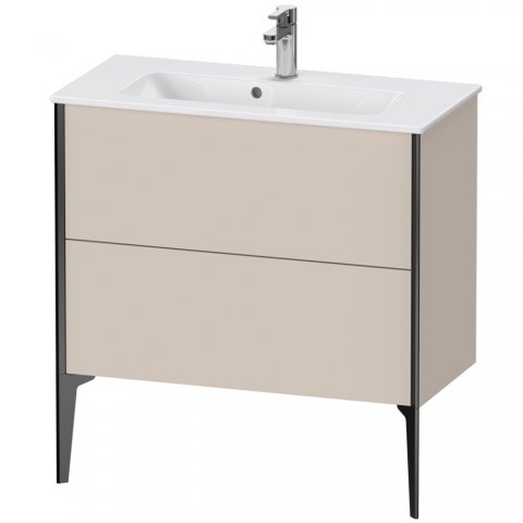 Duravit XViu 4489 Waschtischunterbau stehend Compact, 2 Auszüge, für Waschtisch ME by Starck 234283, 810x390 mm, Farbe (Front/Korpus): schwarz matt/taupe von Duravit AG