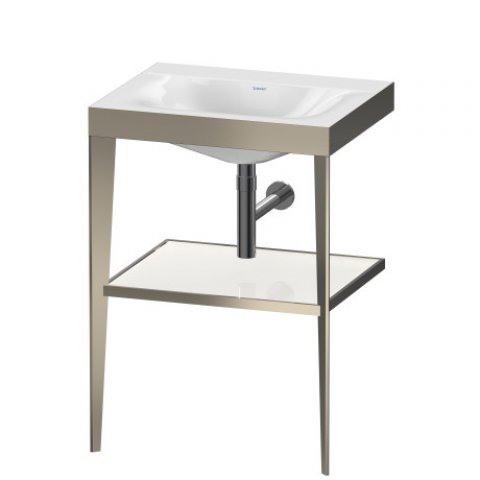 Duravit XViu 4714 Möbelwaschtisch c-bonded, ohne Hahnloch, mit Metallkonsole bodenstehend, 600x480, Farbe (Front/Korpus): Champagner Matt / verspiegelt von Duravit AG