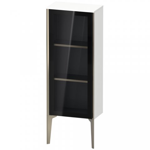 Duravit XViu XV1360 Halbhochschrank mit Glastür stehend, Anschlag links, 400x240 mm, Höhe 890 mm, Farbe (Front/Korpus): champagner matt/nussbaum natur von Duravit AG