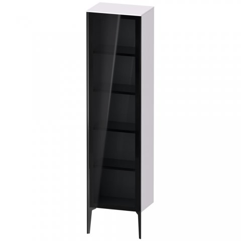 Duravit XViu XV1376 Hochschrank mit Glastür stehend, Anschlag links, 500x360 mm, Höhe 1770 mm, Farbe (Front/Korpus): schwarz matt/weißer flieder sm. von Duravit AG