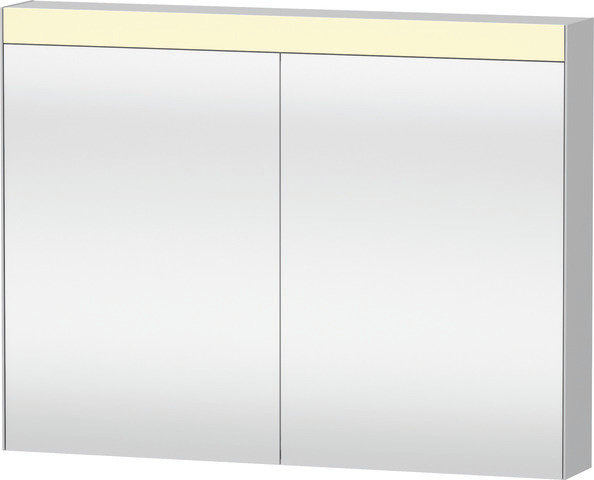 Duravit Xbase, Möbel-Set wandhängend, mit LED-Spiegelschrank, Waschtisch und Waschtischunterschrank, Breite 1000 mm, XB00770, Farbe: Weiß glänzend von Duravit AG