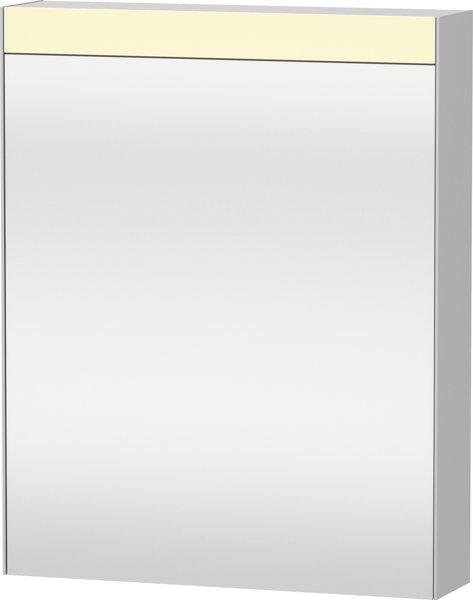 Duravit Xbase, Möbel-Set wandhängend, mit LED-Spiegelschrank, Waschtisch und Waschtischunterschrank, Breite 600 mm, XB0075L, Farbe: Weiß glänzend von Duravit AG