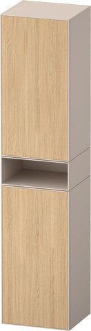 Duravit Zencha Hochschrank, 400x360x1760 mm, 2 Türen, Anschlag links, ZE1352L, Farbe (Front/Korpus): Front: Eiche Natur/Korpus: Taupe supermatt von Duravit AG