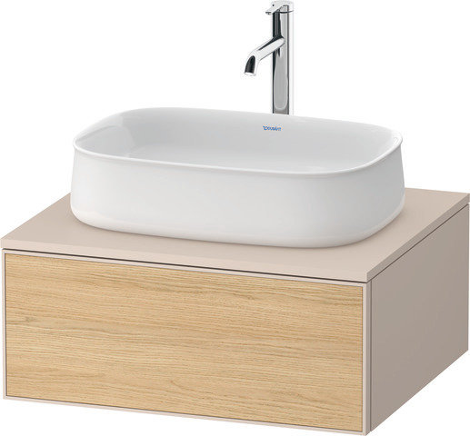 Duravit Zencha Konsolenwaschtischunterbau, 650x550x281mm, 1 Ausschnitt mittig, ZE48100, Farbe (Front/Korpus): Front: Eiche Natur/Korpus: Taupe supermatt von Duravit AG