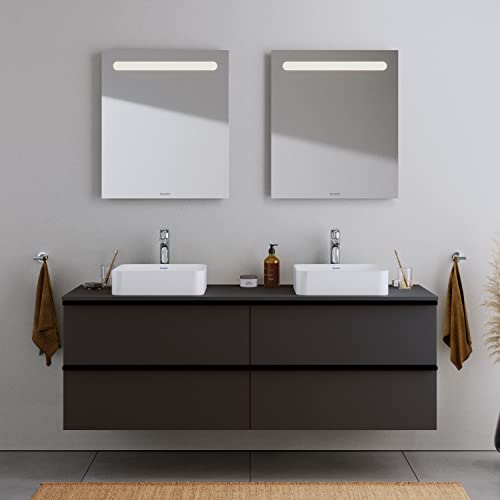 DURAVIT Badmöbel Unterschrank 160cm DuraPoint hängend für Aufsatzwaschbecken in Graphit Waschtischunterschrank mit 4 Schubladen, vormontiert von Duravit