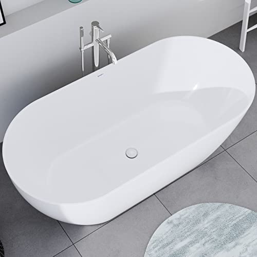 DURAVIT Freistehende Badewanne aus Acryl Standbadewanne DuraMuna in Weiß glänzend 160x75 cm Füllmenge: 249 l Acrylwanne inkl. Zubehör Wanne für 2 Personen Optimale Wärme Isolierung von Duravit