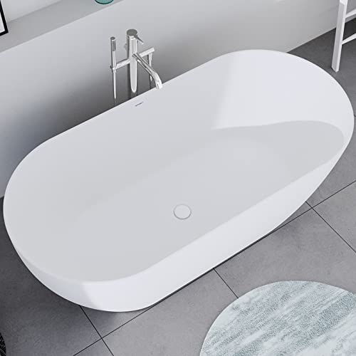 DURAVIT Freistehende Badewanne aus Acryl Standbadewanne DuraMuna in Weiß matt 150x75 cm Füllmenge: 233 l Acrylwanne inkl. Zubehör Wanne für 2 Personen Optimale Wärme Isolierung von Duravit