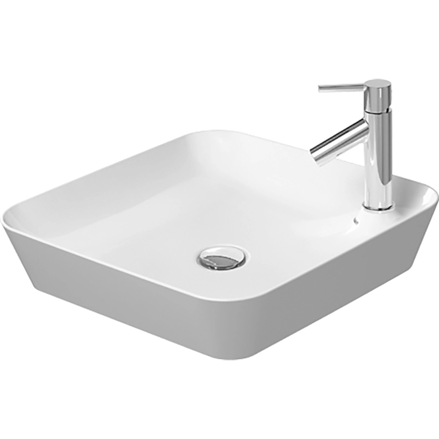 Duravit Aufsatzwaschbecken Cape Cod 46 cm Weiß seidenmatt Armatureninsel WGL von DURAVIT