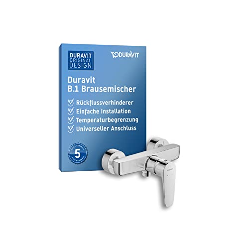 Duravit B.1 Duscharmatur Aufputz für 1 Verbraucher, Einhebel-Brausemischer mit Keramikmischsystem, chrom von Duravit