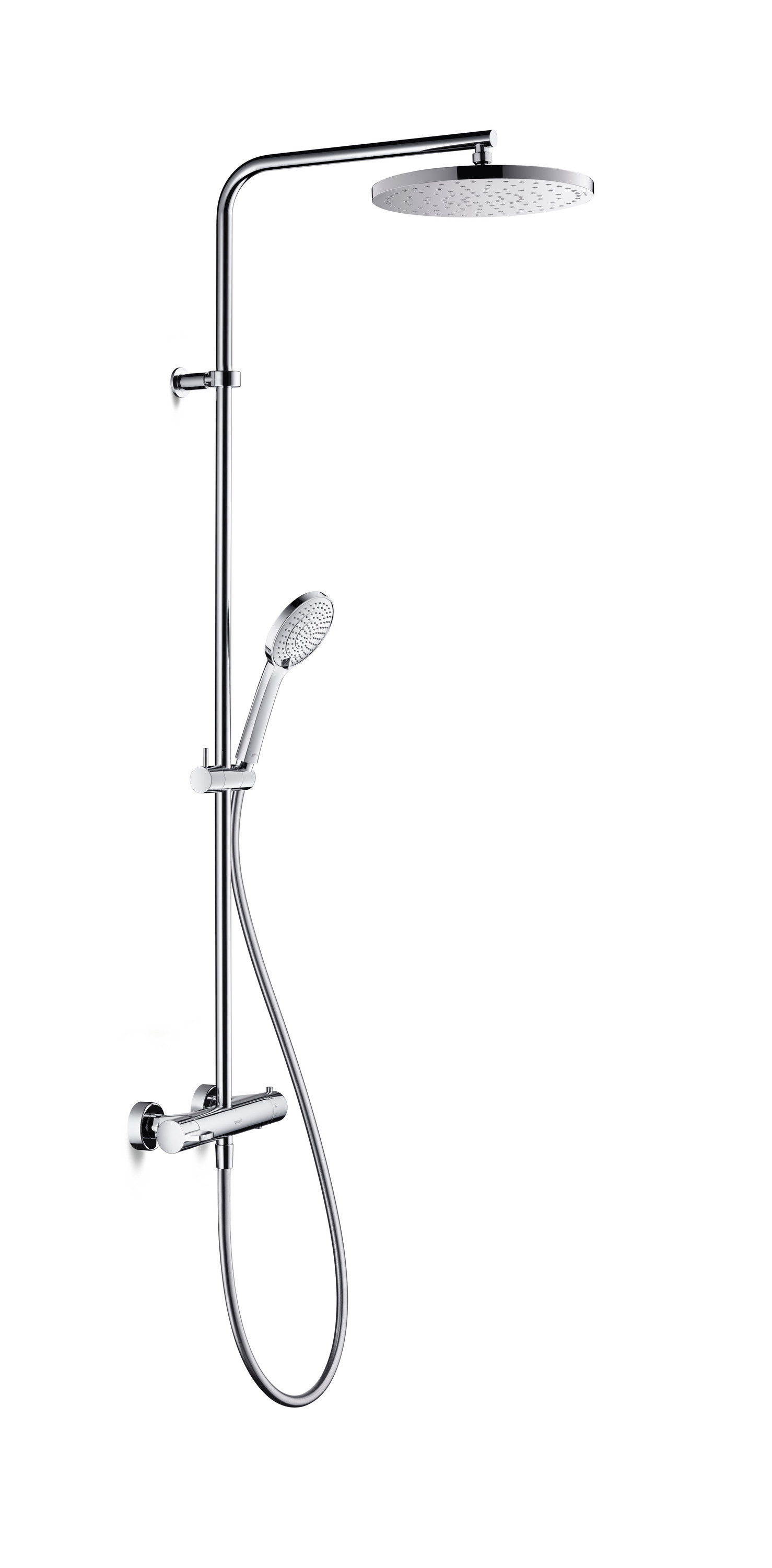 Duravit B.1 Shower System mit Brausethermostat, Kopfbrause 200mm, Handbrause 97mm, B14280008010 von Duravit