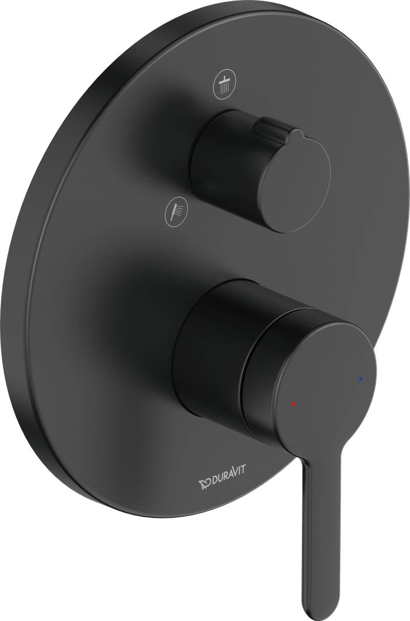 Duravit C.1 Einhebel- Brausemischer Unterputz, runde Rosette, 2 Verbraucher, Umstellung Hand-/ Kopfbrause, C14210012046 von Duravit