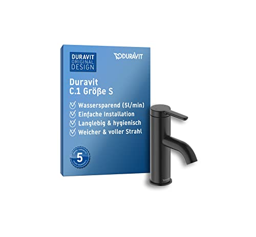 Duravit C.1 Waschtischarmatur, Größe S (Auslauf Höhe 66 mm). Wasserhahn Bad in Schwarz Matt von Duravit