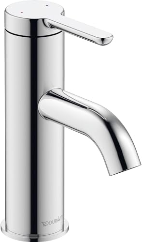 Duravit C.1 Waschtischarmatur, Größe S (Auslauf Höhe 66 mm), Wasserhahn Bad, Waschbecken Armatur mit Keramikkartusche, Chrom von Duravit