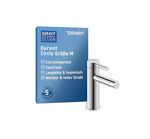 Duravit Circle Waschtischarmatur, Größe M (Auslauf Höhe 112 mm), energiesparende Waschbecken Armatur (FreshStart), Wasserhahn Bad, Chrom Duravit Circle Waschtischarmatur, Größe M (Auslauf Höhe 112 mm), energiesparende Waschbecken Armatur (FreshStart), Wasserhahn Bad, Chrom von Duravit
