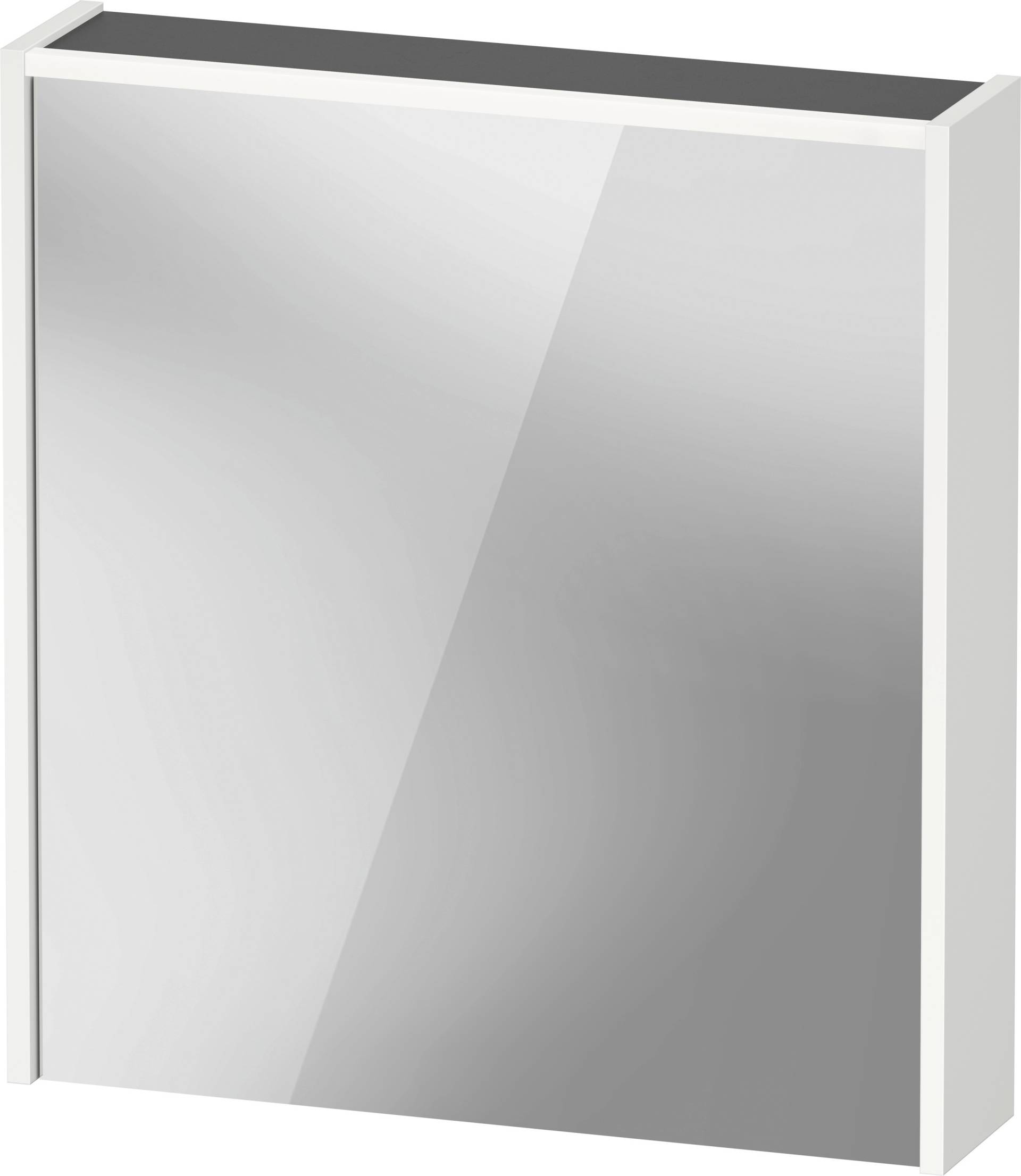 Duravit D-Code Spiegelschrank, Steckdose Typ E (FR, BE), 1 Tür mit Anschlag links, LED-Lichtfeld oben, 651x700mm, 5 W, DC7105L18181000 von Duravit