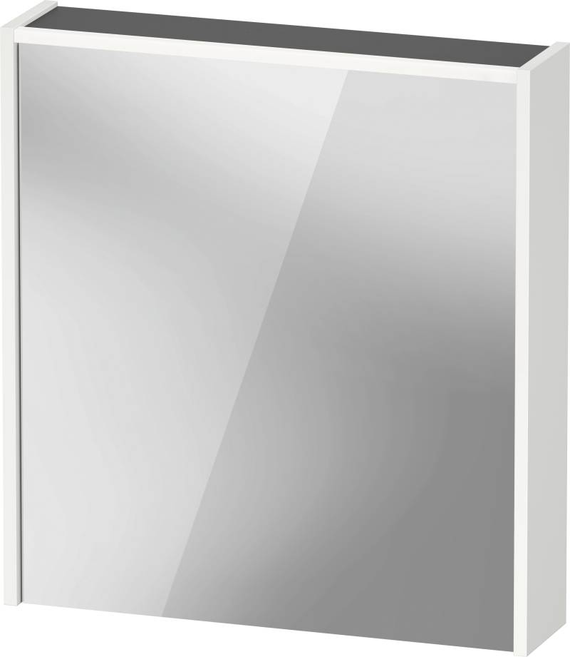 Duravit D-Code Spiegelschrank, Steckdose Typ E (FR, BE), 1 Tür mit Anschlag links, LED-Lichtfeld oben, 651x700mm, 5 W, DC7105L18181000 von Duravit