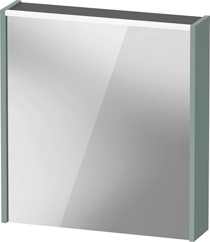 Duravit D-Code Spiegelschrank, Steckdose Typ E (FR, BE), 1 Tür mit Anschlag rechts, LED-Lichtfeld Oben, 651x700mm, 5 W, DC7105RHGHG1000, Farbe: Fjordgrün Matt von Duravit