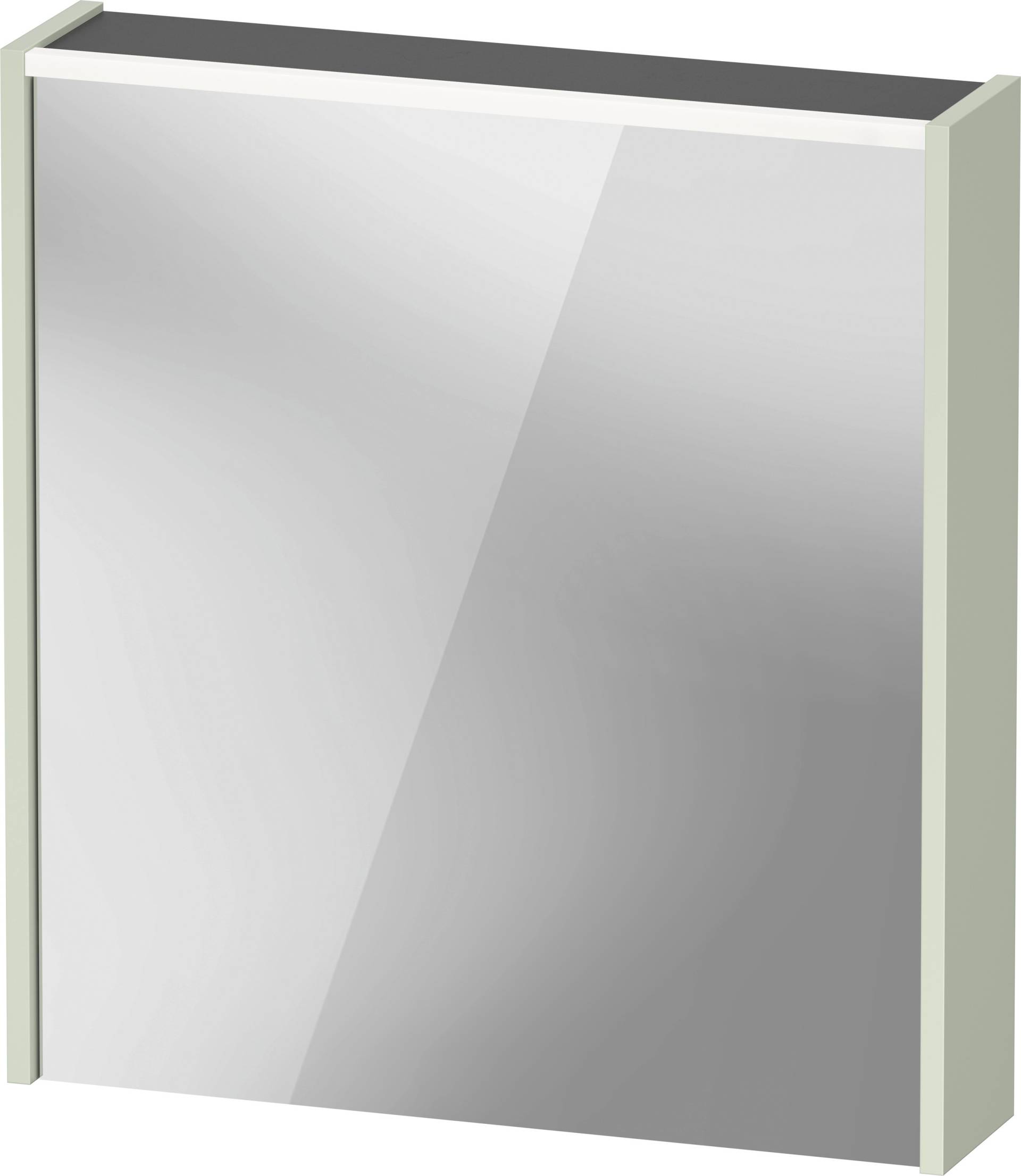 Duravit D-Code Spiegelschrank, Steckdose Typ E (FR, BE), 1 Tür mit Anschlag rechts, LED-Lichtfeld oben, 651x700mm, 5 W, DC7105RHHHH1000 von Duravit