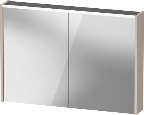 Duravit D-Code Spiegelschrank, Steckdose Typ E (FR, BE), 2 Türen, LED-Lichtfeld Oben, 1000x700mm, 7 W, DC7107091911000, Farbe: Taupe matt von Duravit