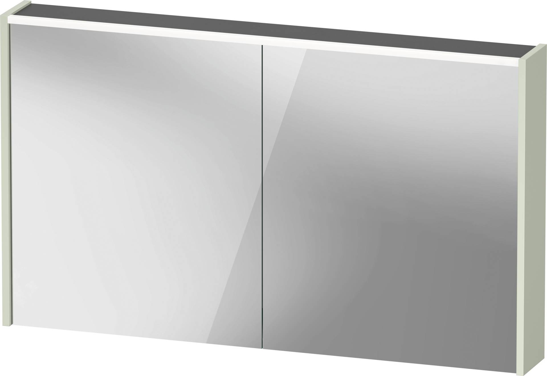 Duravit D-Code Spiegelschrank, Steckdose Typ E (FR, BE), 2 Türen, LED-Lichtfeld oben, 1200x700mm, 9 W, DC71080HHHH1000 von Duravit