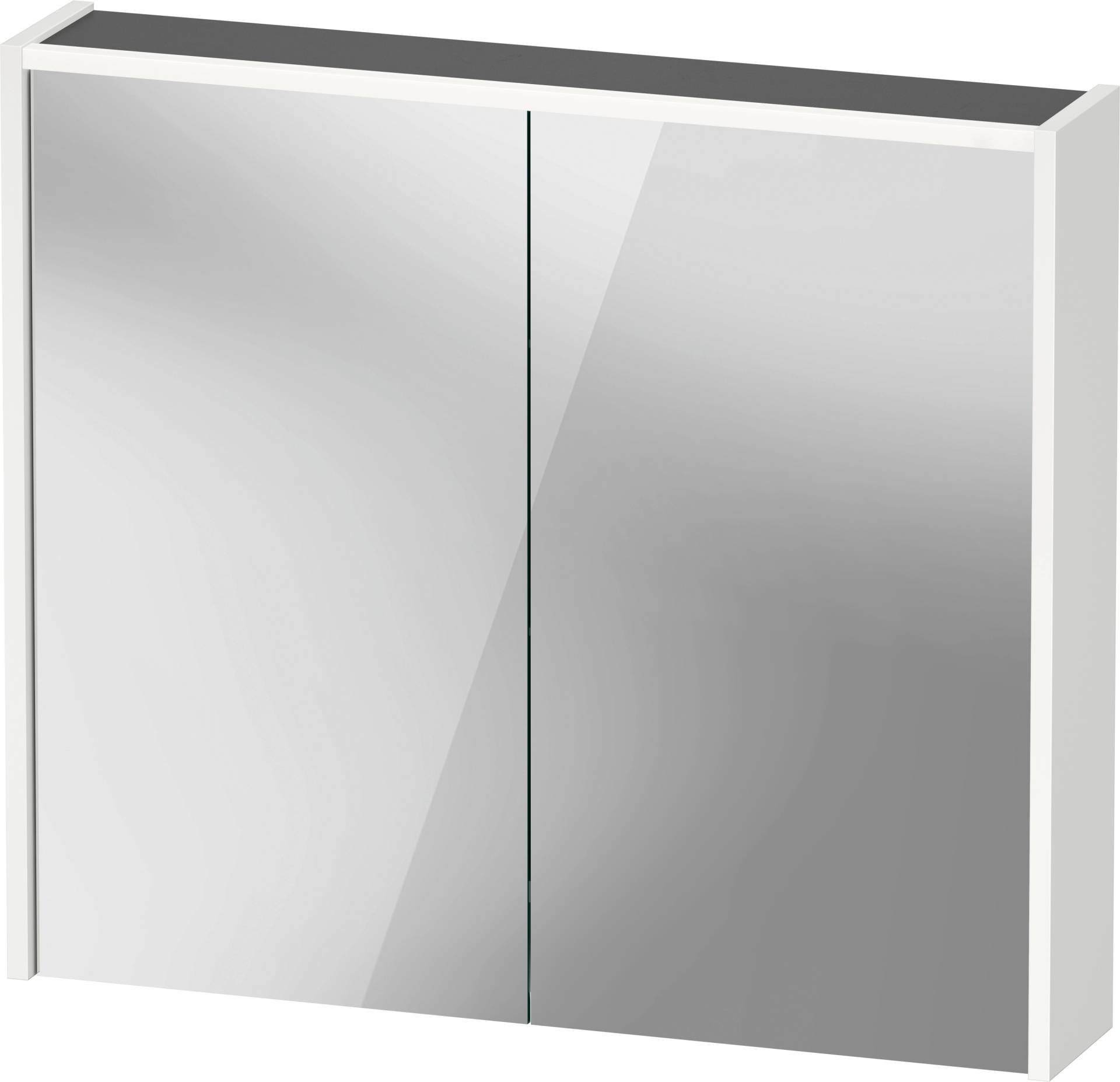 Duravit D-Code Spiegelschrank, Steckdose Typ E (FR, BE), 2 Türen, LED-Lichtfeld oben, 800x700mm, 6 W, DC7106018181000 von Duravit