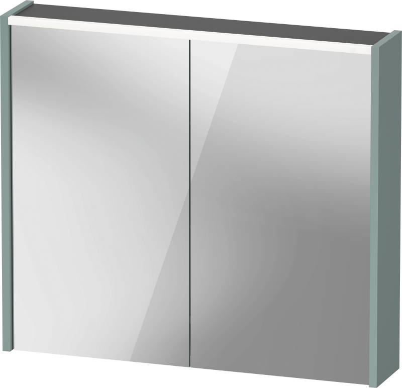 Duravit D-Code Spiegelschrank, Steckdose Typ E (FR, BE), 2 Türen, LED-Lichtfeld oben, 800x700mm, 6 W, DC71060HGHG1000 von Duravit