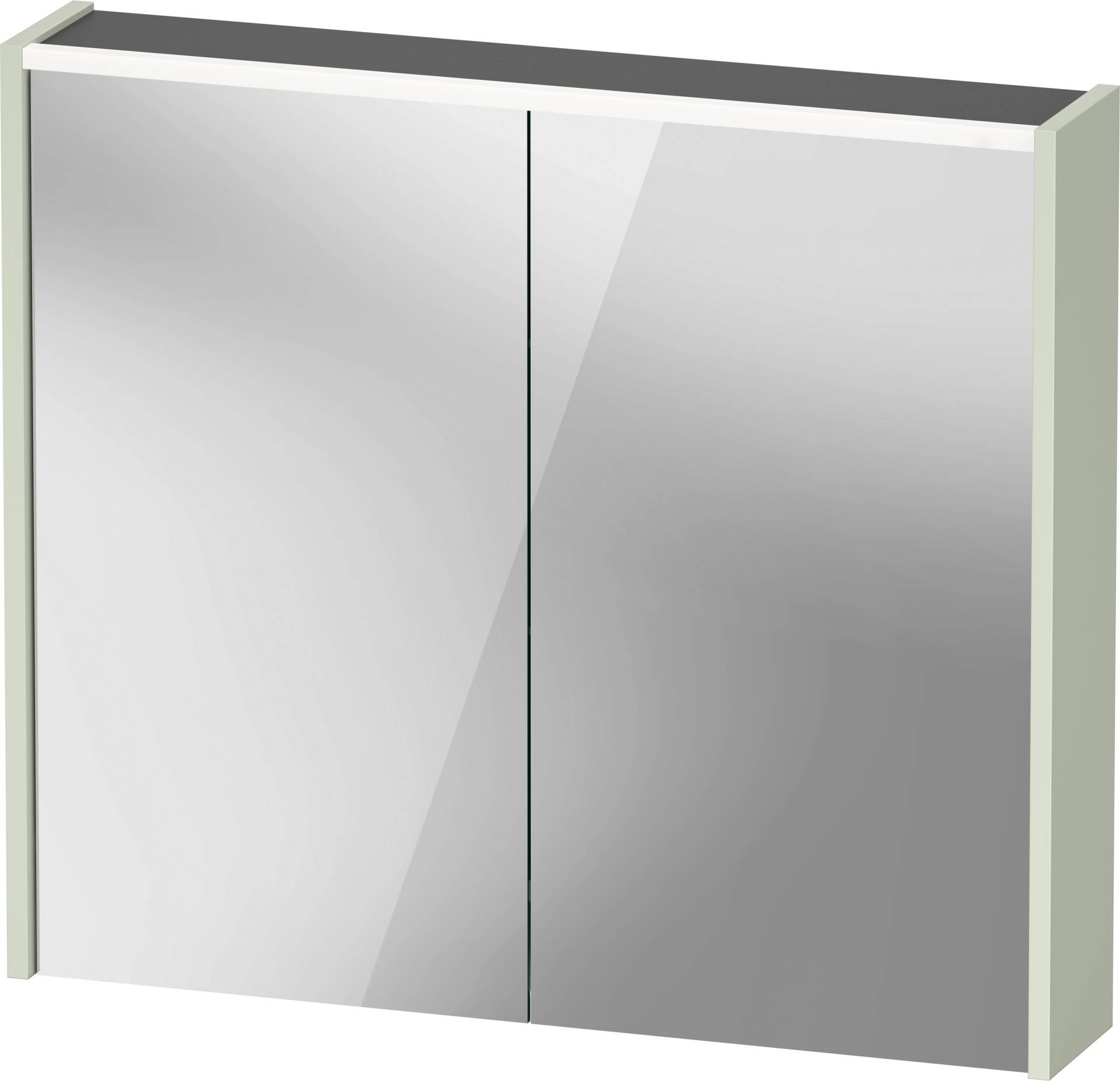 Duravit D-Code Spiegelschrank, Steckdose Typ E (FR, BE), 2 Türen, LED-Lichtfeld oben, 800x700mm, 6 W, DC71060HHHH1000 von Duravit