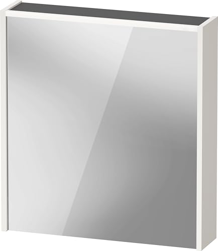 Duravit D-Code Spiegelschrank, Steckdose Typ F (EU, DE), 1 Tür mit Anschlag rechts, LED-Lichtfeld Oben, 651x700mm, 5 W, DC7105R22220000, Farbe: Weiß Hochglanz von Duravit