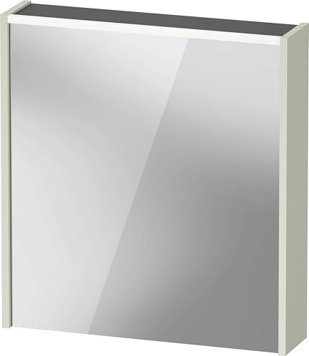 Duravit D-Code Spiegelschrank, Steckdose Typ F (EU, DE), 1 Tür mit Anschlag rechts, LED-Lichtfeld Oben, 651x700mm, 5 W, DC7105RHHHH0000, Farbe: Blassgrün Matt von Duravit