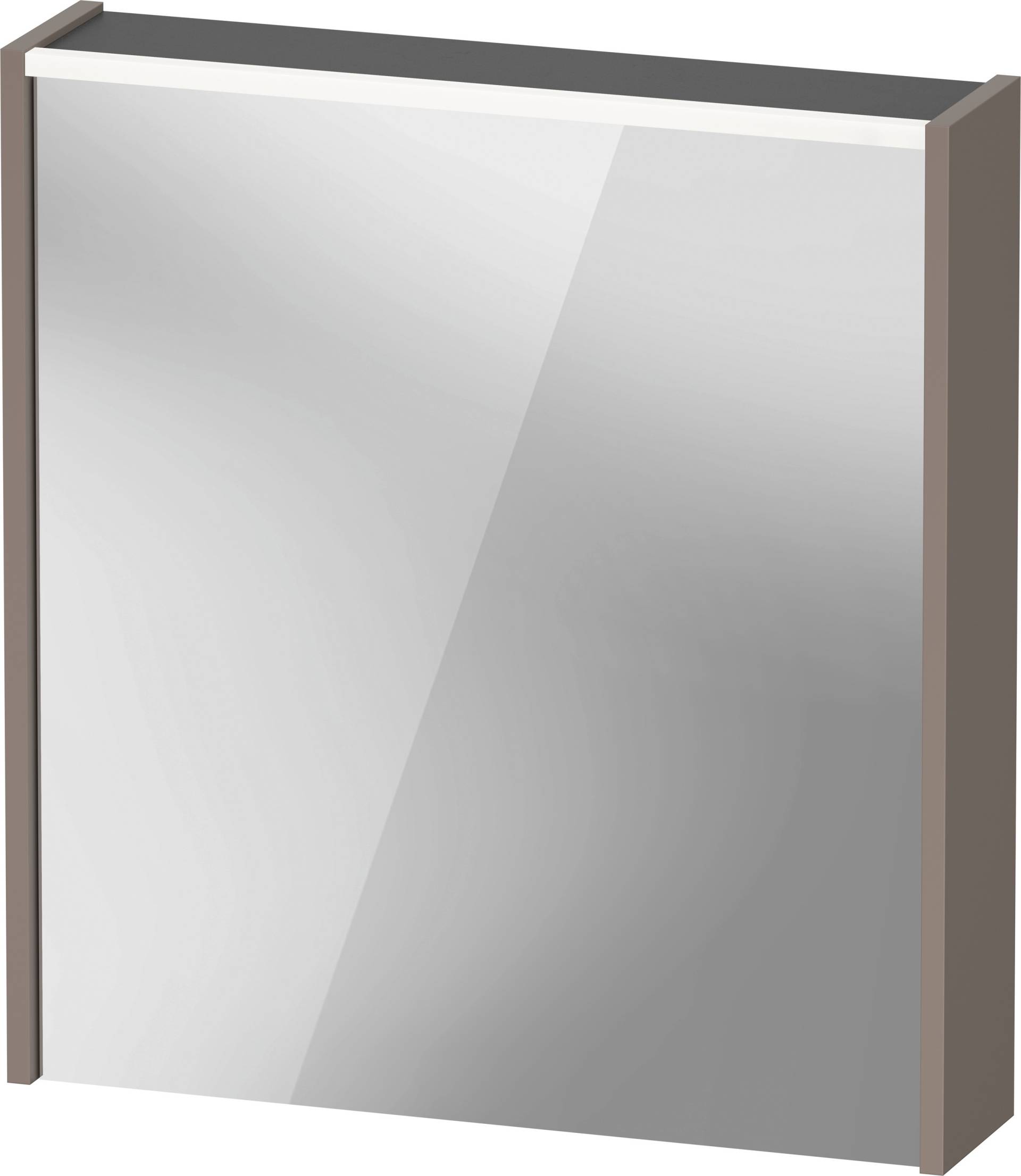 Duravit D-Code Spiegelschrank, Steckdose Typ F (EU, DE), 1 Tür mit Anschlag rechts, LED-Lichtfeld oben, 651x700mm, 5 W, DC7105R43430000 von Duravit
