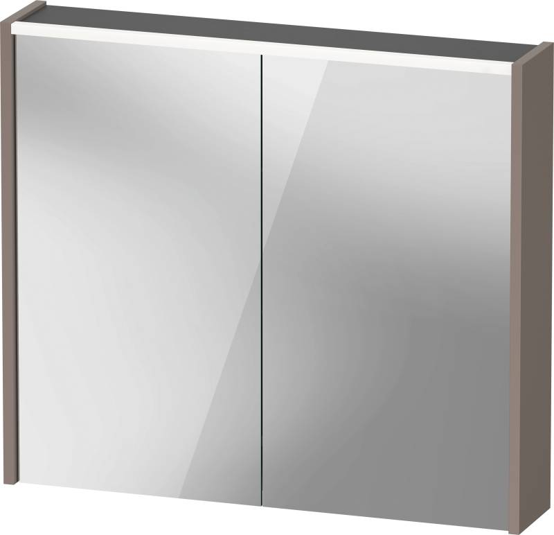 Duravit D-Code Spiegelschrank, Steckdose Typ F (EU, DE), 2 Türen, LED-Lichtfeld oben, 800x700mm, 6 W, DC7106043430000 von Duravit