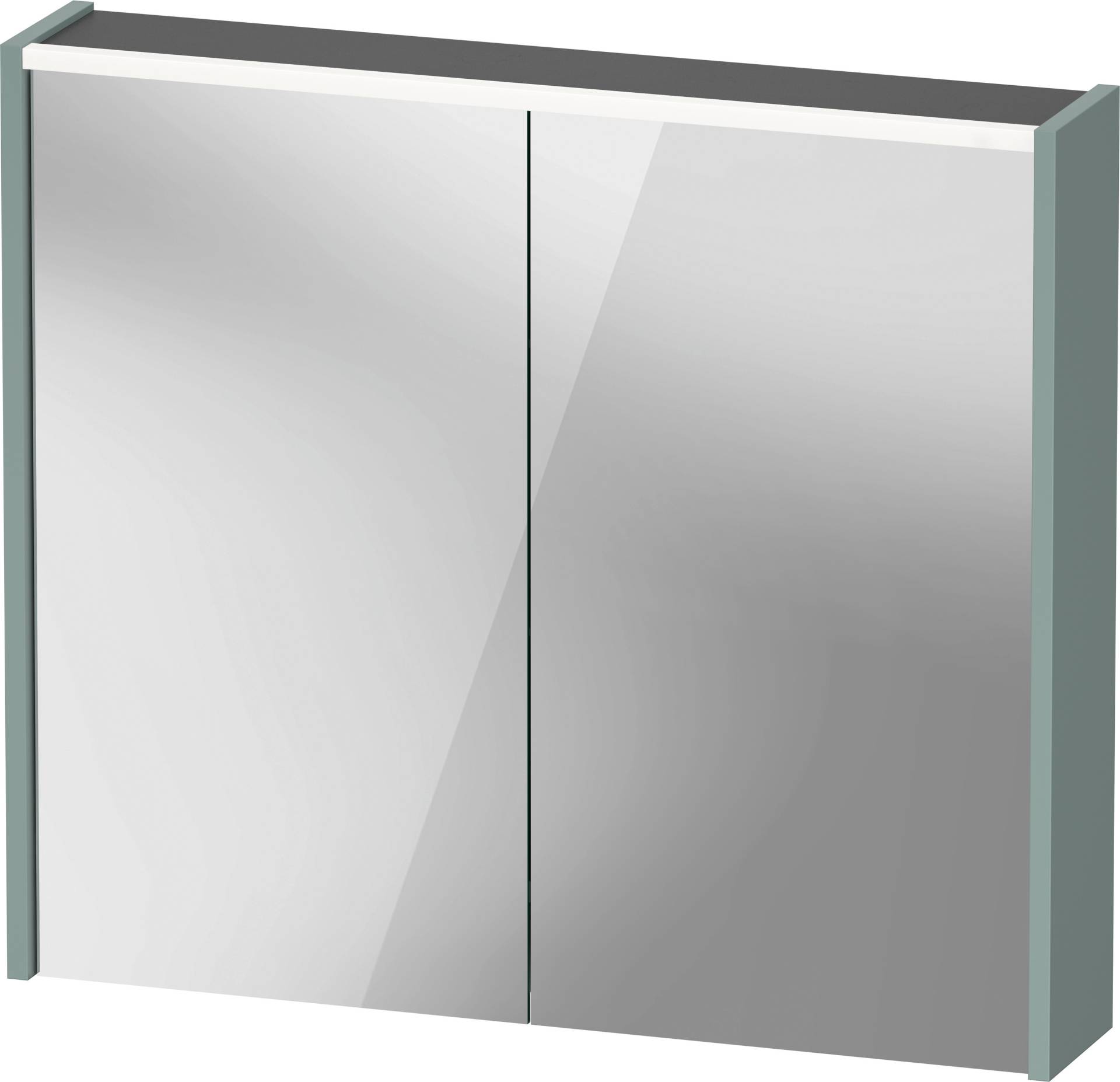 Duravit D-Code Spiegelschrank, Steckdose Typ F (EU, DE), 2 Türen, LED-Lichtfeld oben, 800x700mm, 6 W, DC71060HGHG0000 von Duravit