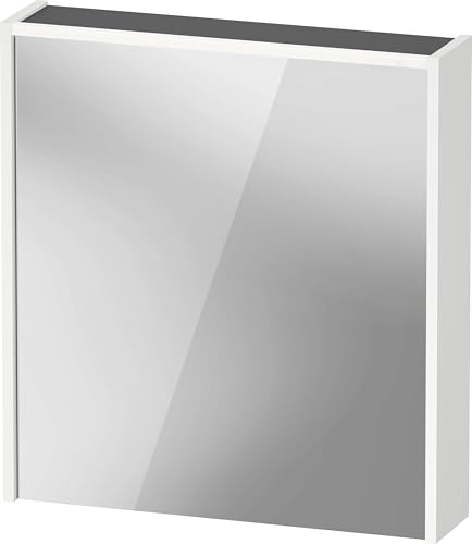 Duravit D-Code Spiegelschrank, Steckdose Typ J (CH, LI), 1 Tür mit Anschlag Links, LED-Lichtfeld Oben, 651x700mm, 5 W, DC7105L18182000, Farbe: weiß matt von Duravit