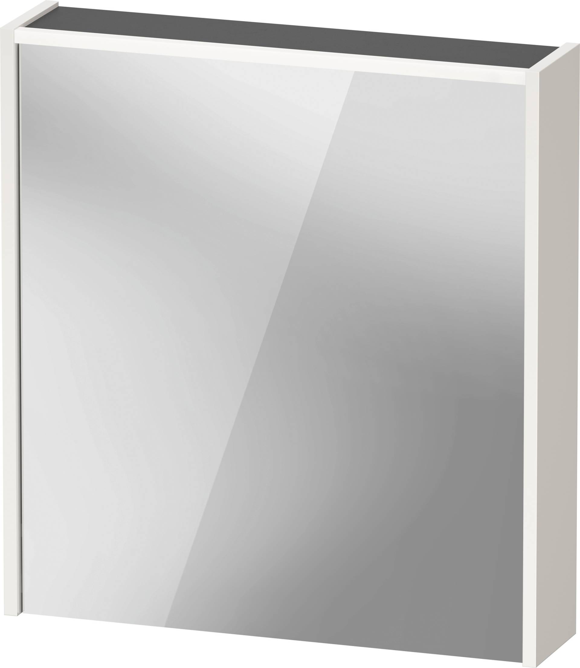 Duravit D-Code Spiegelschrank, Steckdose Typ J (CH, LI), 1 Tür mit Anschlag links, LED-Lichtfeld oben, 651x700mm, 5 W, DC7105L22222000 von Duravit