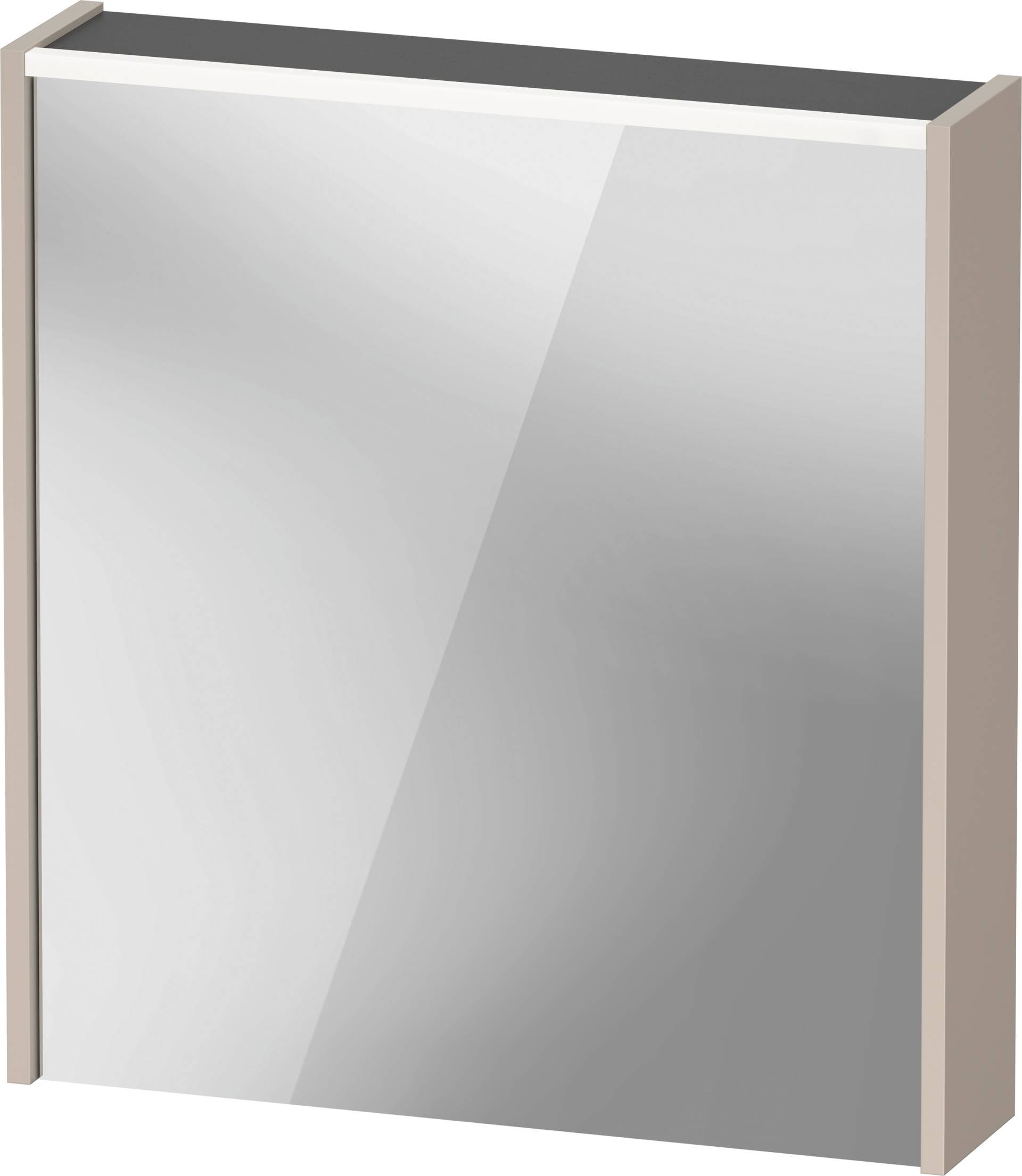 Duravit D-Code Spiegelschrank, Steckdose Typ J (CH, LI), 1 Tür mit Anschlag rechts, LED-Lichtfeld oben, 651x700mm, 5 W, DC7105R91912000 von Duravit