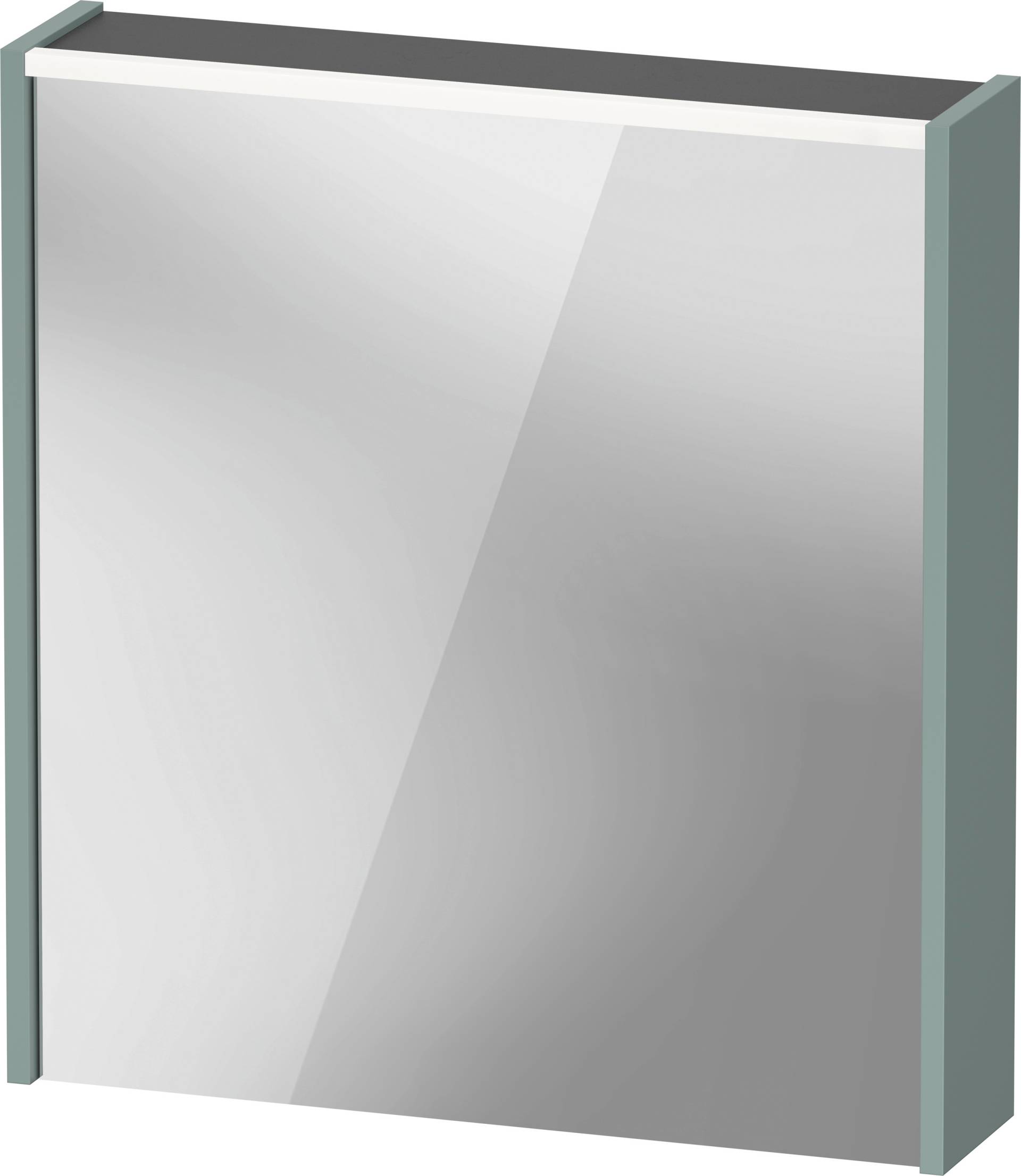 Duravit D-Code Spiegelschrank, Steckdose Typ J (CH, LI), 1 Tür mit Anschlag rechts, LED-Lichtfeld oben, 651x700mm, 5 W, DC7105RHGHG2000 von Duravit