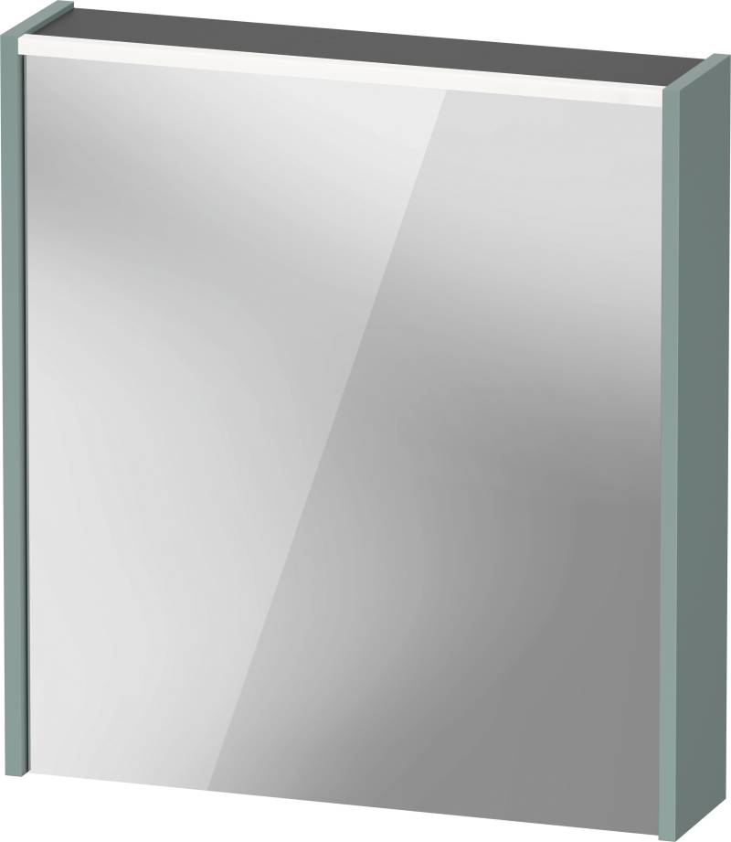 Duravit D-Code Spiegelschrank, Steckdose Typ J (CH, LI), 1 Tür mit Anschlag rechts, LED-Lichtfeld oben, 651x700mm, 5 W, DC7105RHGHG2000 von Duravit