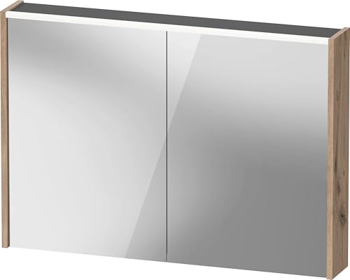 Duravit D-Code Spiegelschrank, Steckdose Typ J (CH, LI), 2 Türen, LED-Lichtfeld Oben, 1000x700mm, 7 W, DC7107055552000, Farbe: Eiche marmoriert Matt von Duravit