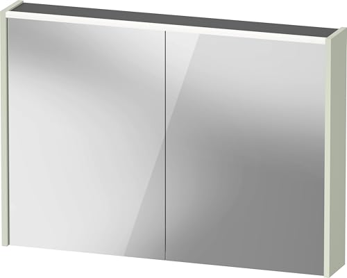 Duravit D-Code Spiegelschrank, Steckdose Typ J (CH, LI), 2 Türen, LED-Lichtfeld Oben, 1000x700mm, 7 W, DC71070HHHH2000, Farbe: Blassgrün Matt von Duravit