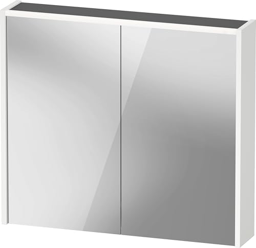 Duravit D-Code Spiegelschrank, Steckdose Typ J (CH, LI), 2 Türen, LED-Lichtfeld Oben, 800x700mm, 6 W, DC7106018182000, Farbe: weiß matt von Duravit