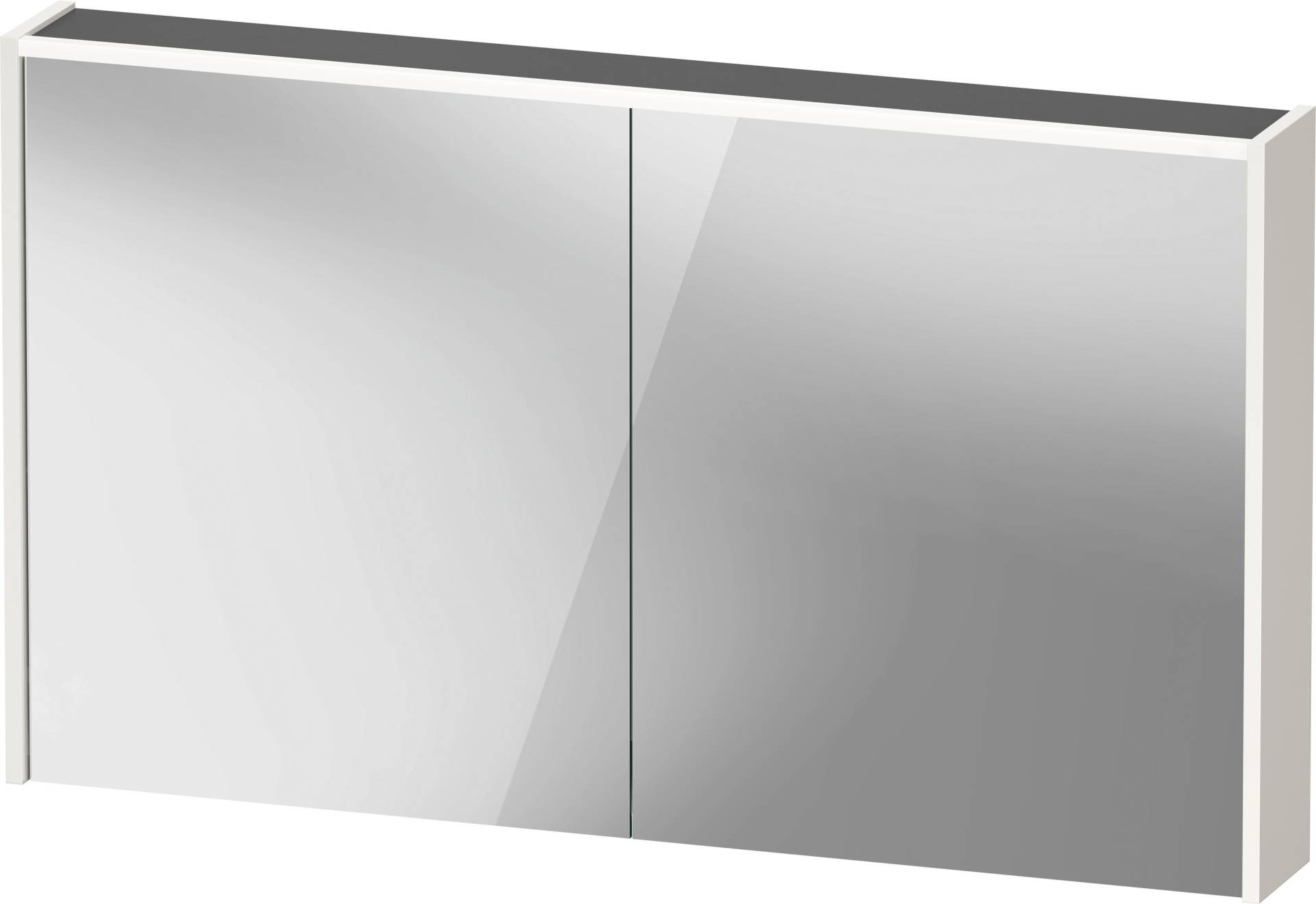 Duravit D-Code Spiegelschrank, Steckdose Typ J (CH, LI), 2 Türen, LED-Lichtfeld oben, 1200x700mm, 9 W, DC7108022222000 von Duravit