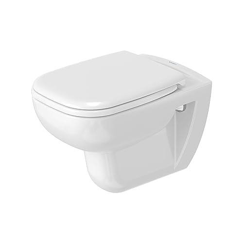 Duravit D-Code WC-Set, WC wandhängend, WC-Sitz mit Absenkautomatik, Toilette mit offenem Spülrand, Weiß von Duravit