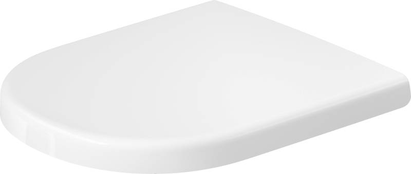 Duravit D-Code WC-Sitz, abnehmbar, mit Absenkautomatik, Pinbefestigung, 360x483mm, überlappend, Weiß Hochglanz, Edelstahl Scharniere, 0028590000 von Duravit