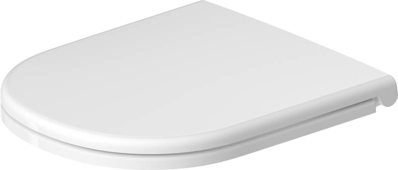 Duravit D-Code WC-Sitz, mit Absenkautomatik, Schraubbefestigung, 374x433mm, Weiß Hochglanz, Edelstahl Scharniere, 0021, 0028290021 von Duravit