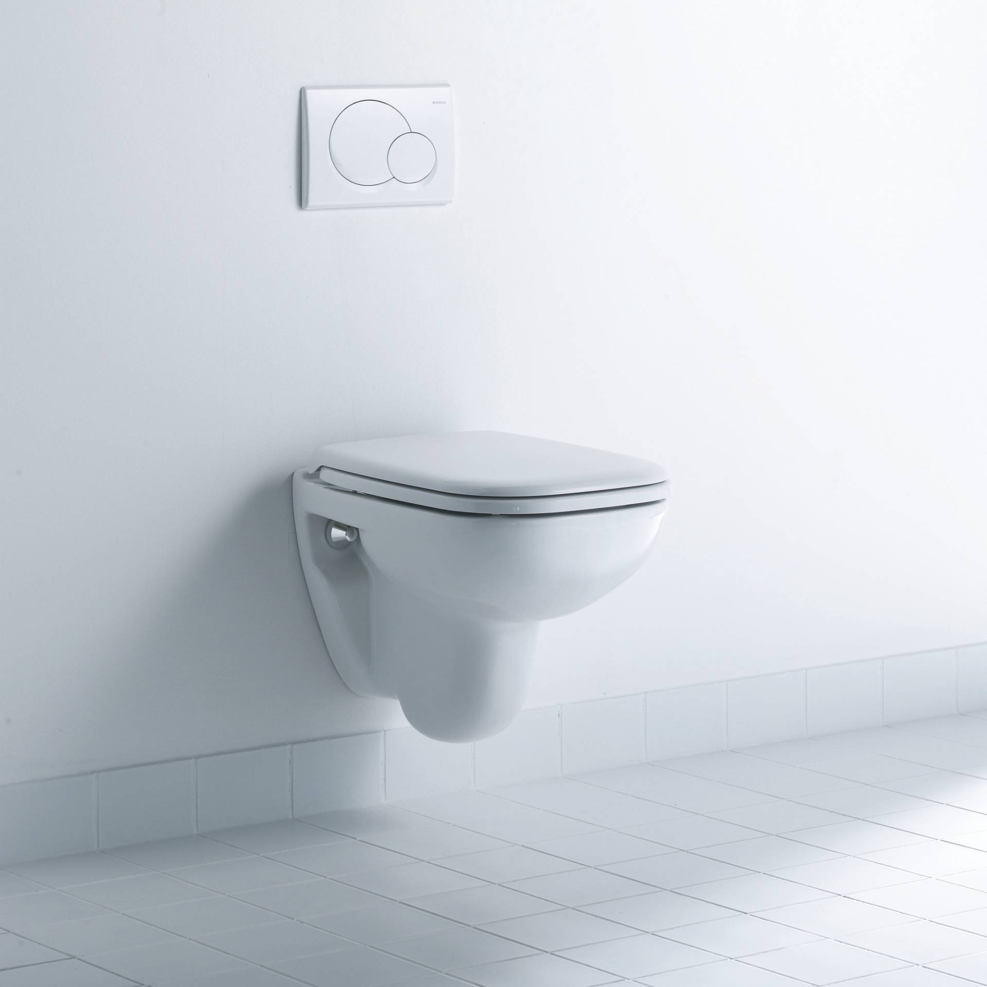 Duravit D-Code WC-Sitz Compact, Bügelbefestigung, 360x430mm, Weiß Hochglanz, Edelstahl Scharniere, 0067310099 von Duravit